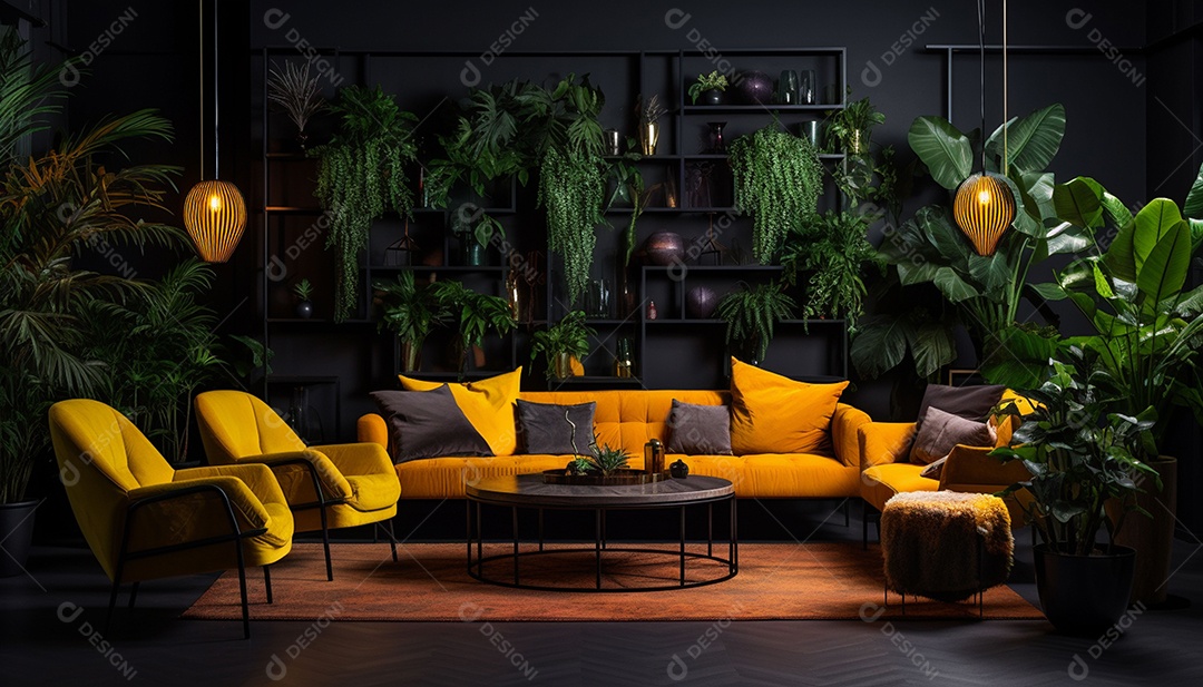 Elegância interior de casa moderna