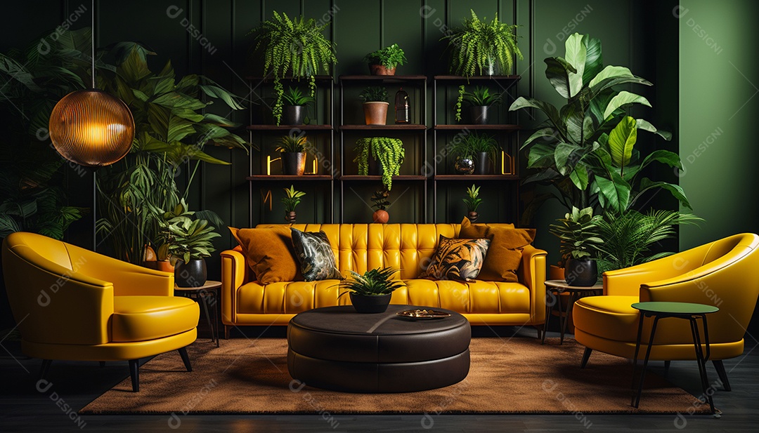 Elegância interior de casa moderna