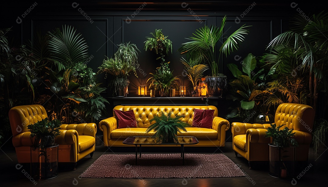 Elegância interior de casa moderna