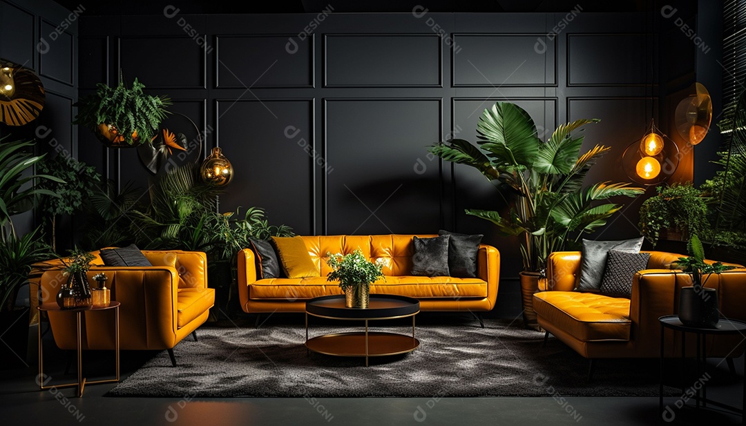 Elegância interior de casa moderna