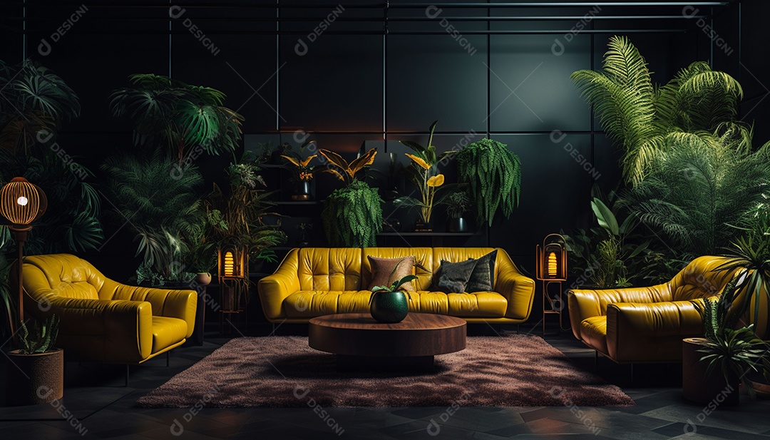 Elegância interior de casa moderna