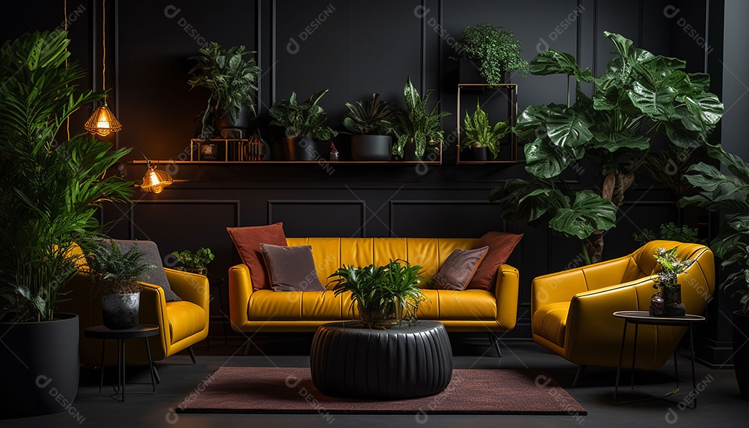 Elegância interior de casa moderna