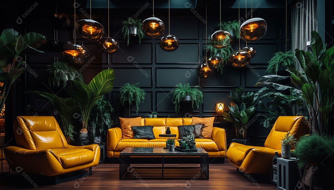 Elegância interior de casa moderna