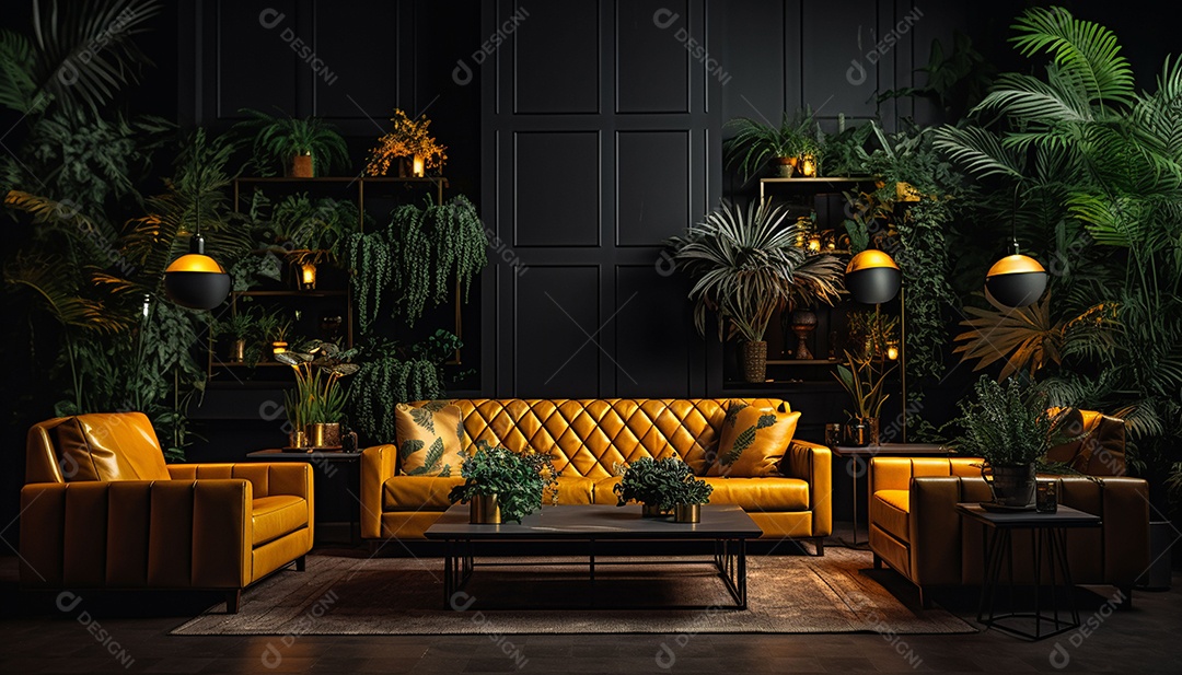 Elegância interior de casa moderna