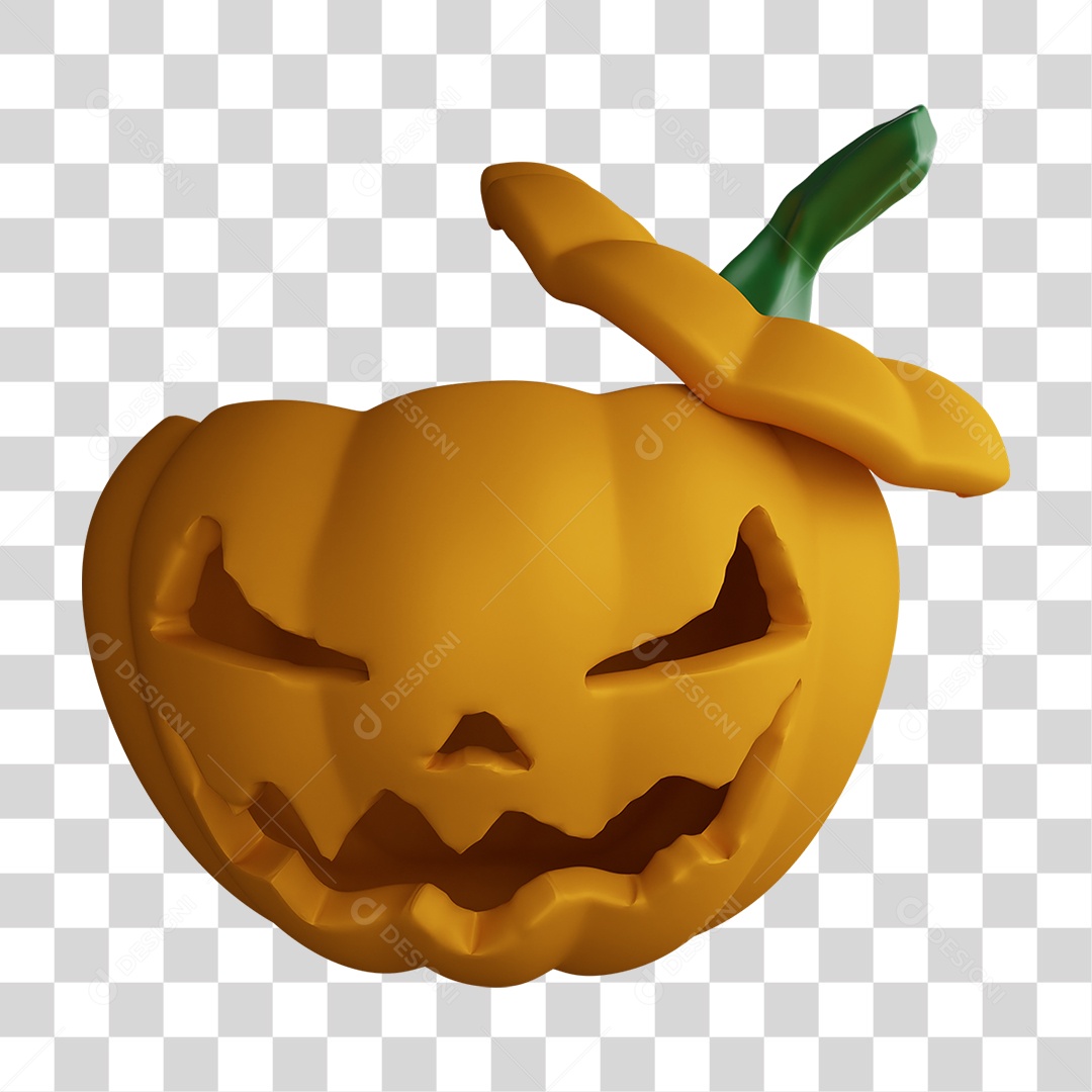 Elemento 3D Halloween Abóbora PNG Transparente