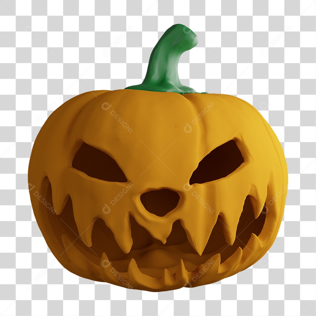 Elemento 3D Halloween Abóbora PNG Transparente