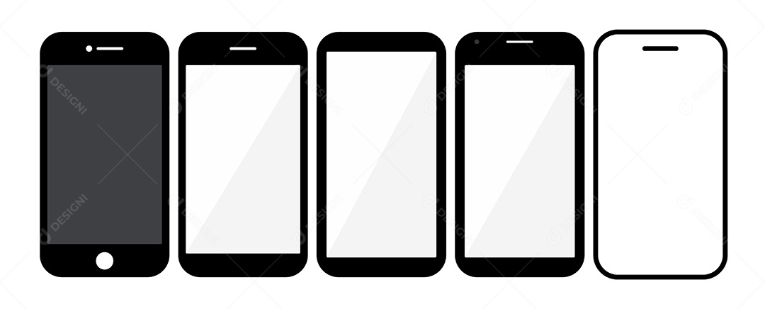 Conjunto de Celulares Ilustração Vetor EPS