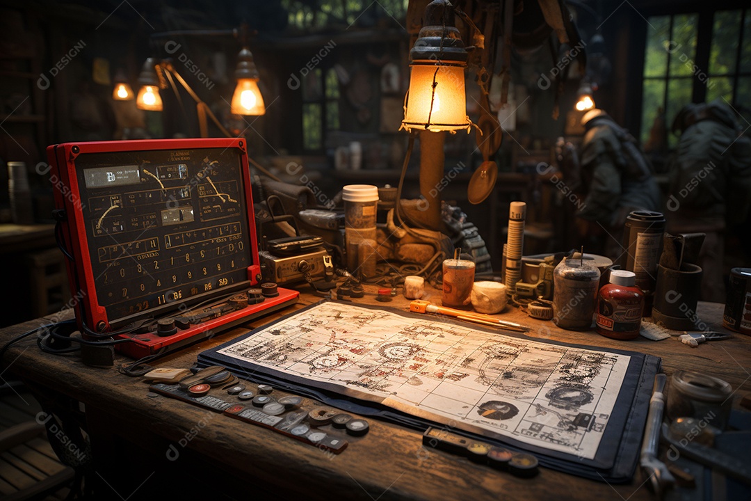 A telegrafia das instruções da missão e dos meios de comunicação