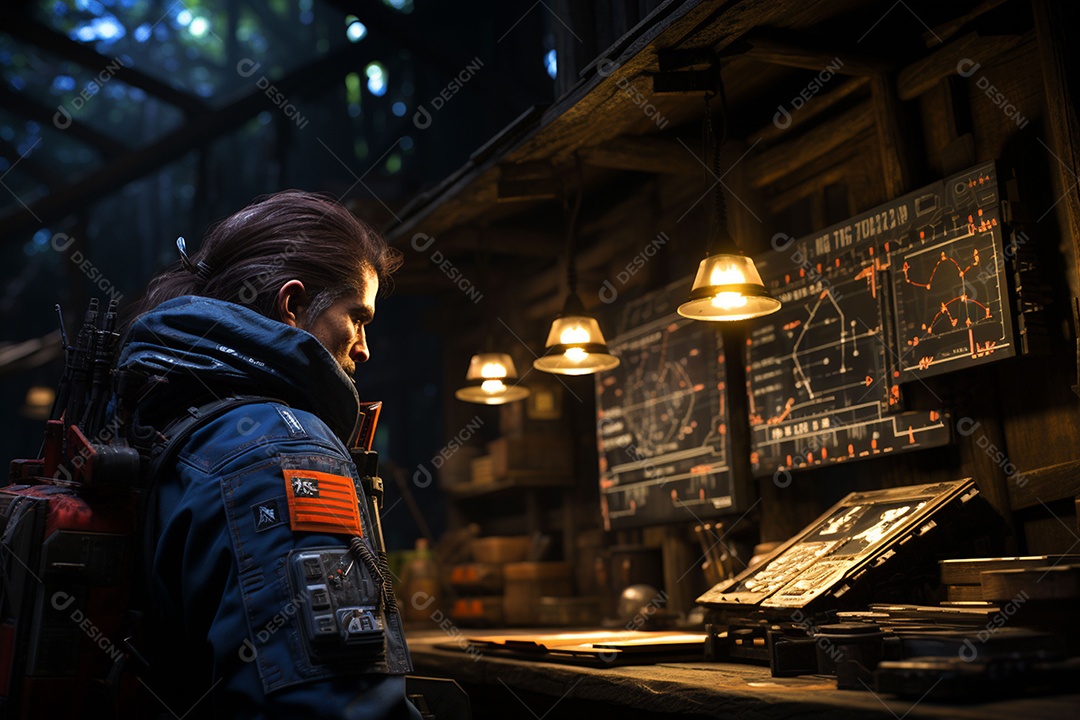 A telegrafia das instruções da missão e dos meios de comunicação