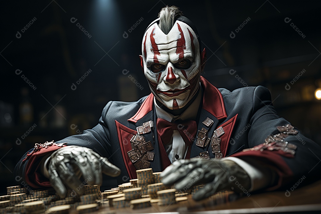 Visão frontal do rosto de um golpista