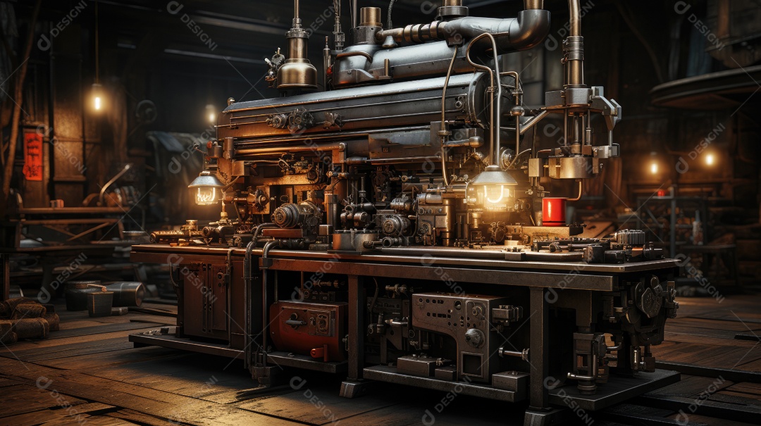 Antiga oficina industrial vazia.