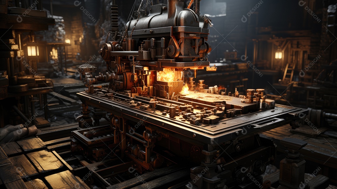 Antiga oficina industrial vazia.