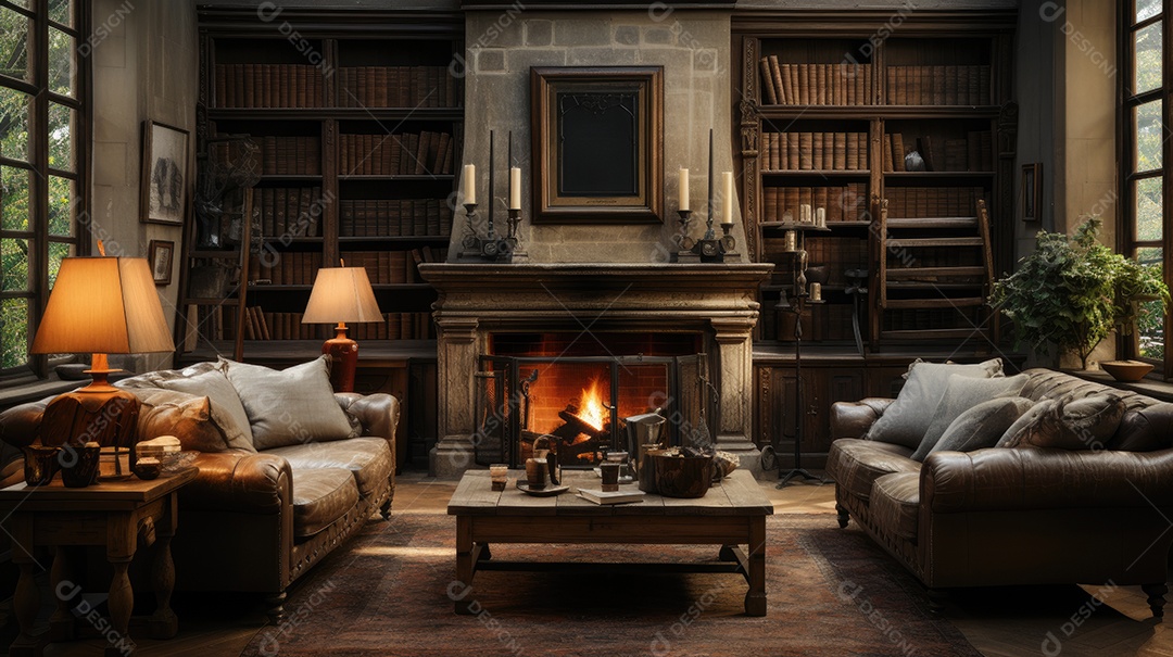 Sala de estar moderna com bela vista