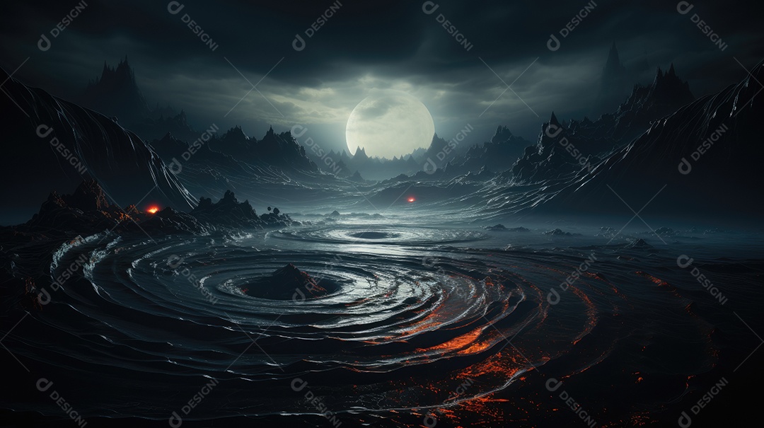 Papel de parede e fundo de ondas circulares na água