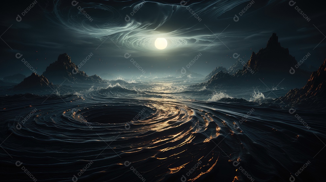 Papel de parede e fundo de ondas circulares na água