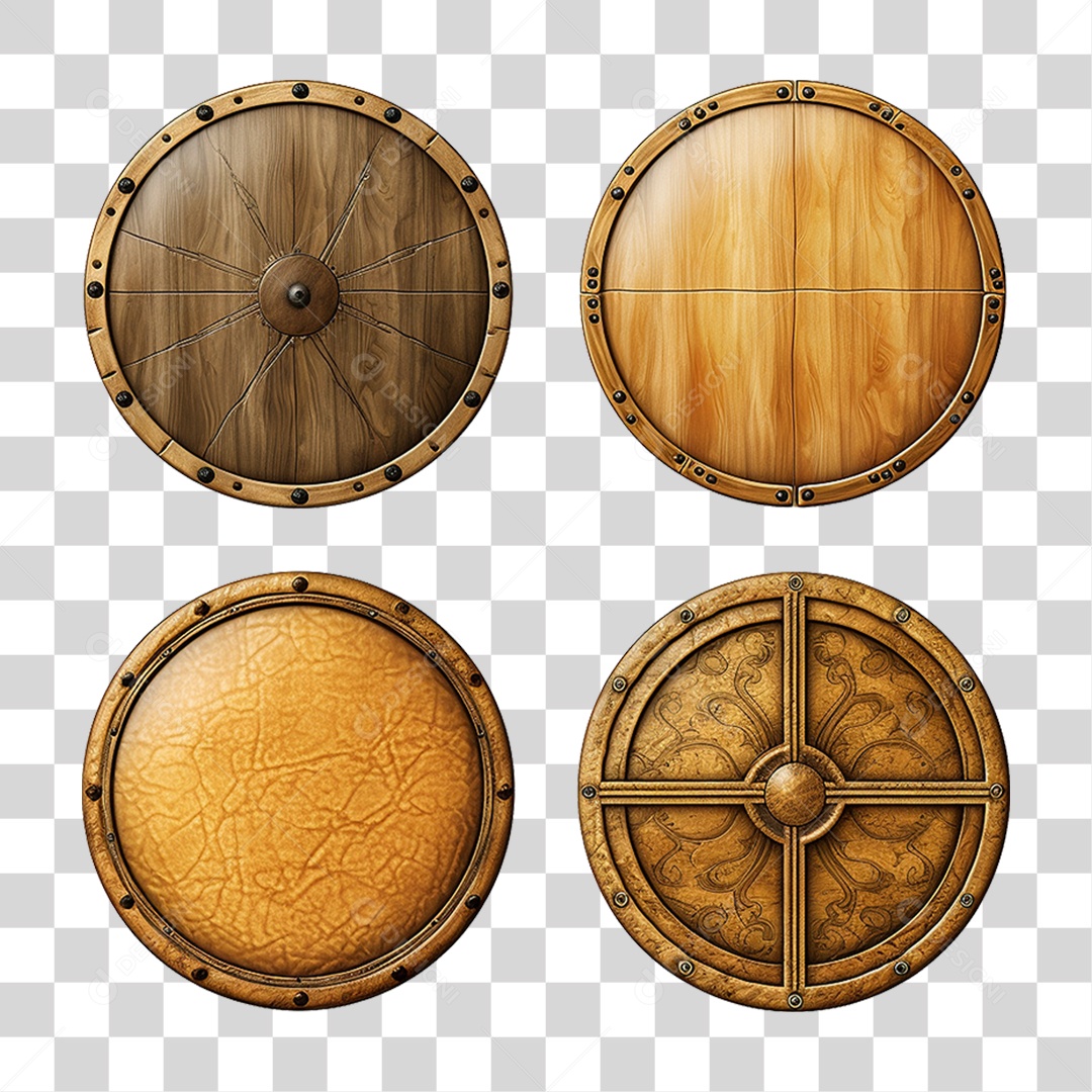 Elemento 3D Escudo Cavaleiro Shield Para Composição PNG Transparente