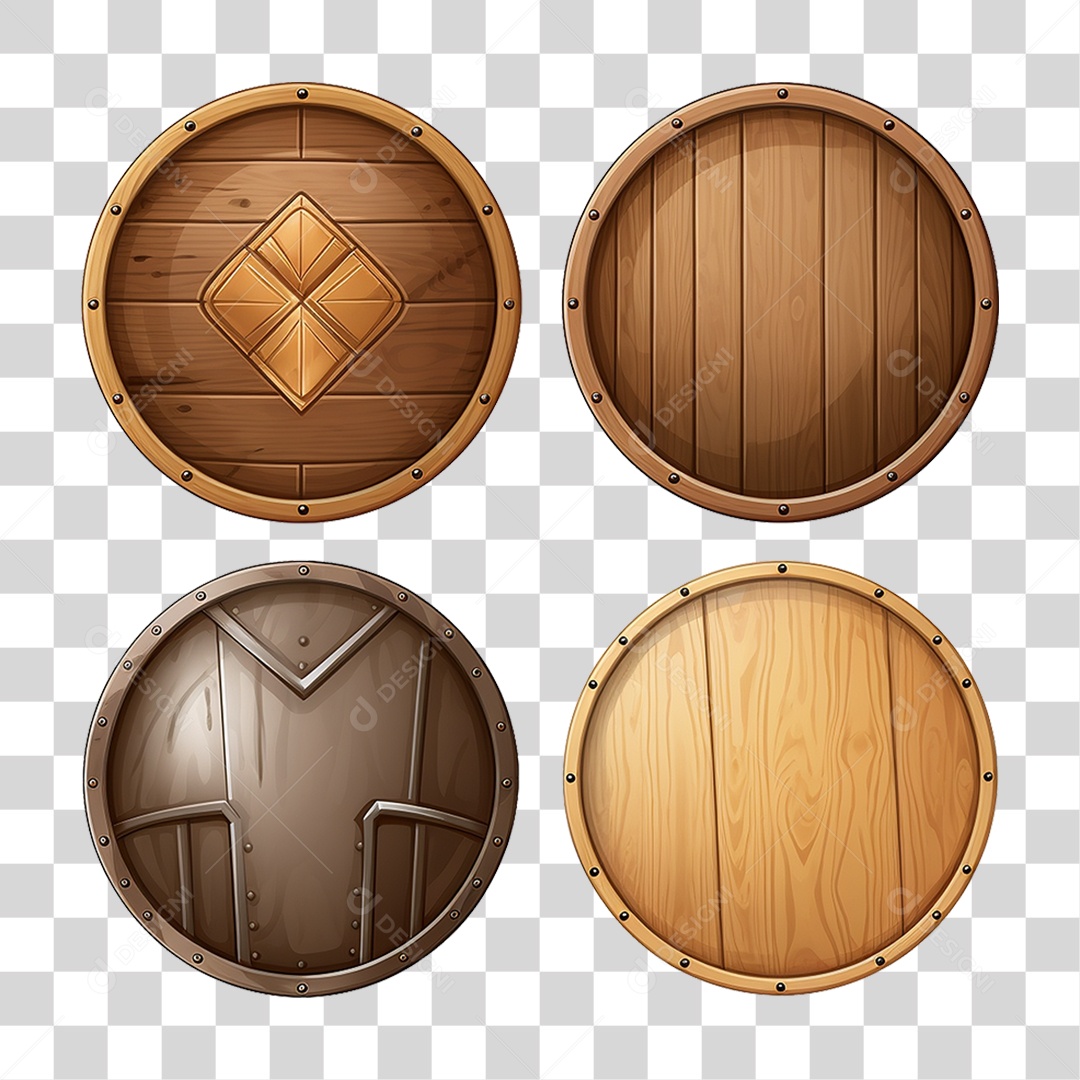 Elemento 3D Escudo Cavaleiro Shield Para Composição PNG Transparente