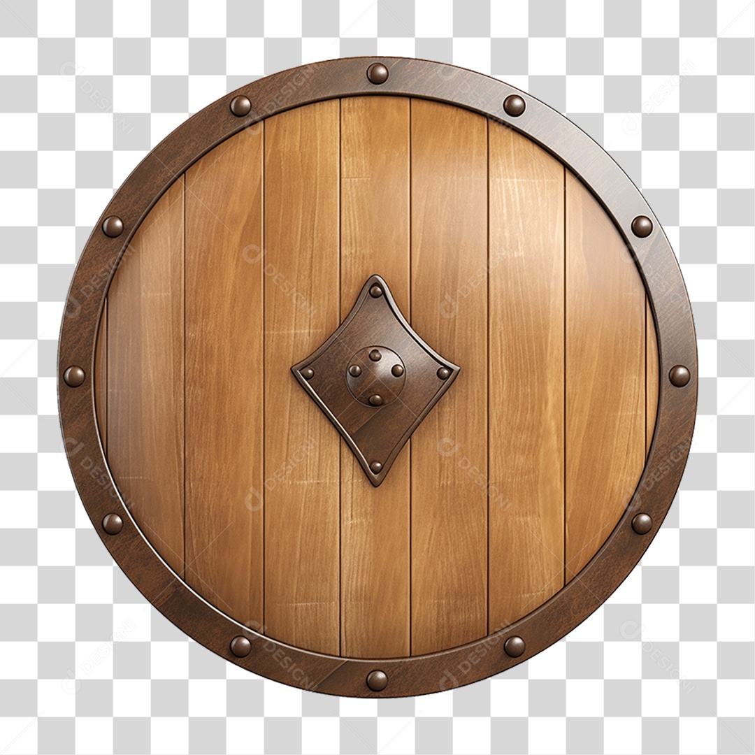 Elemento 3D Escudo Cavaleiro Shield Para Composição PNG Transparente