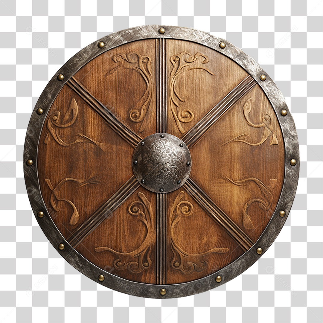 Elemento 3D Escudo Cavaleiro Shield Para Composição PNG Transparente