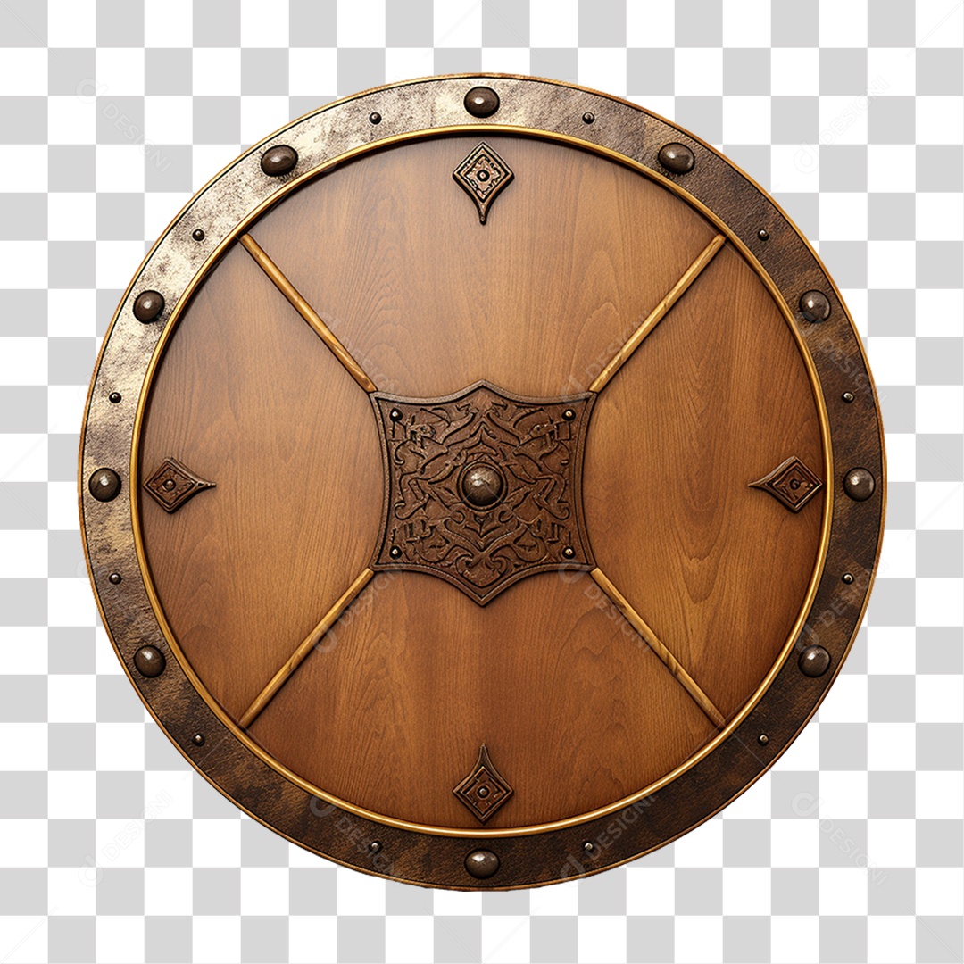 Elemento 3D Escudo Cavaleiro Shield Para Composição PNG Transparente