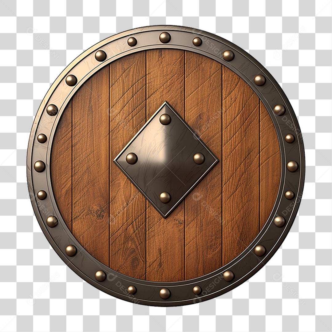 Elemento 3D Escudo Cavaleiro Shield Para Composição PNG Transparente