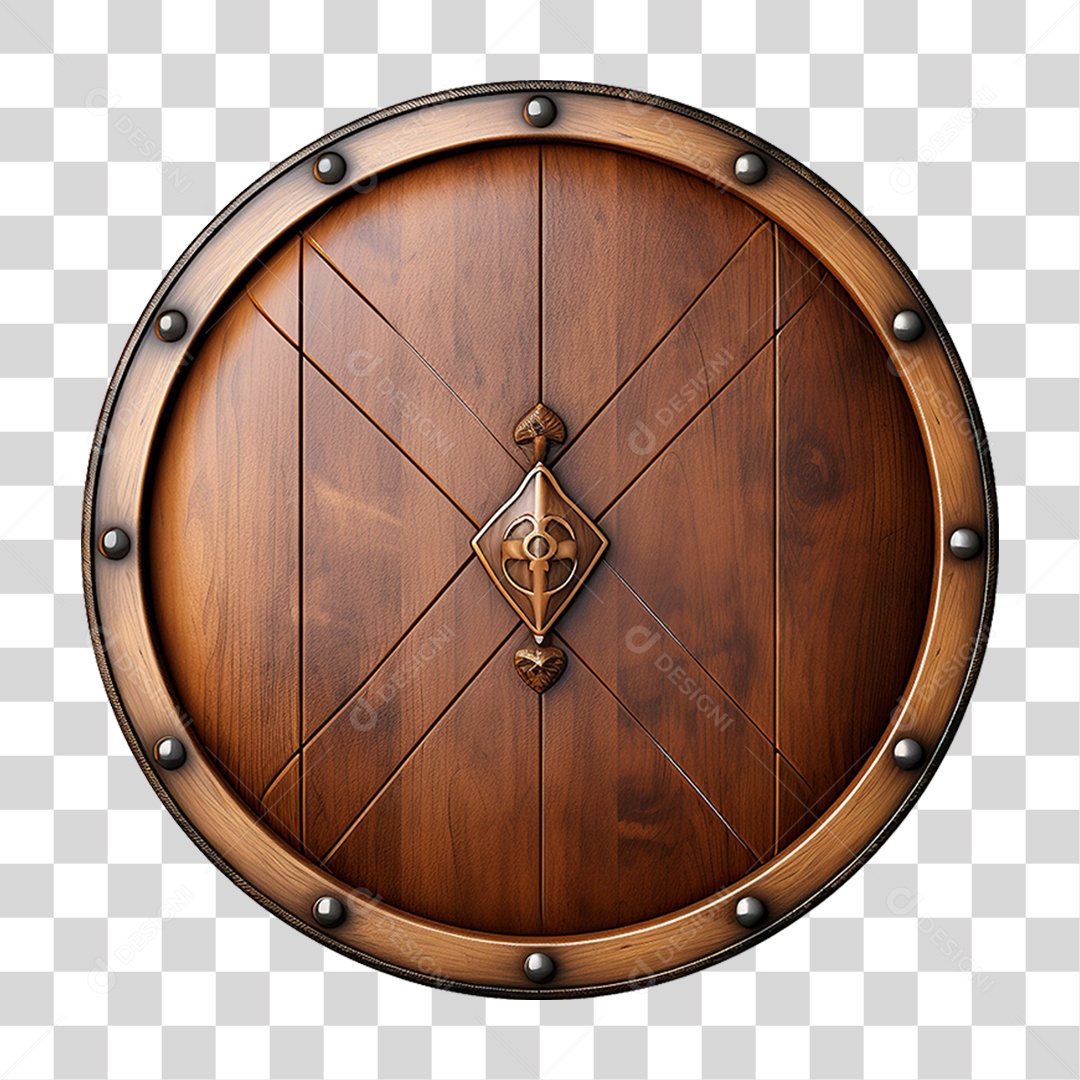 Elemento 3D Escudo Cavaleiro Shield Para Composição PNG Transparente