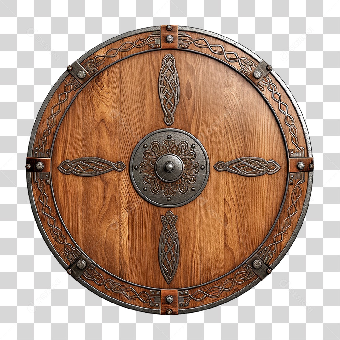 Elemento 3D Escudo Cavaleiro Shield Para Composição PNG Transparente