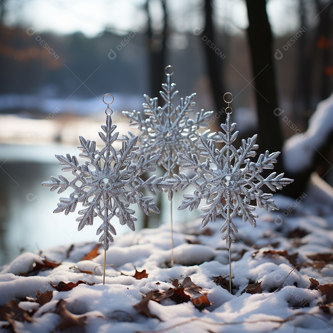 Ornamento de floco de neve brilhante