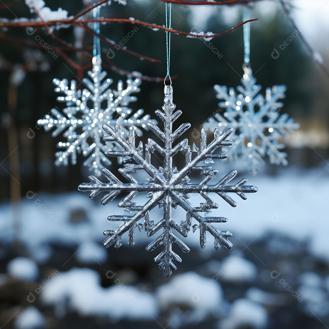 Ornamento de floco de neve brilhante