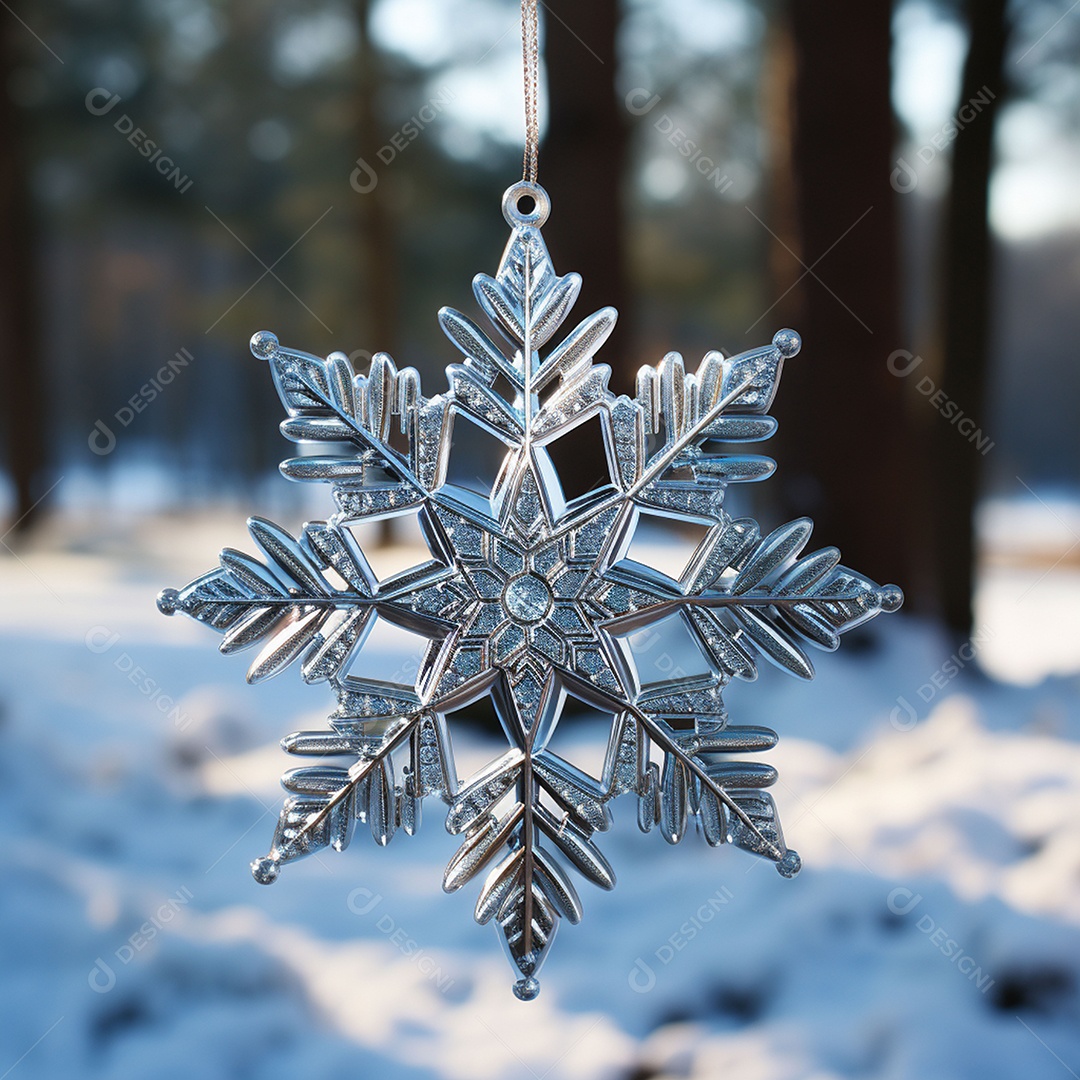 Ornamento de floco de neve brilhante