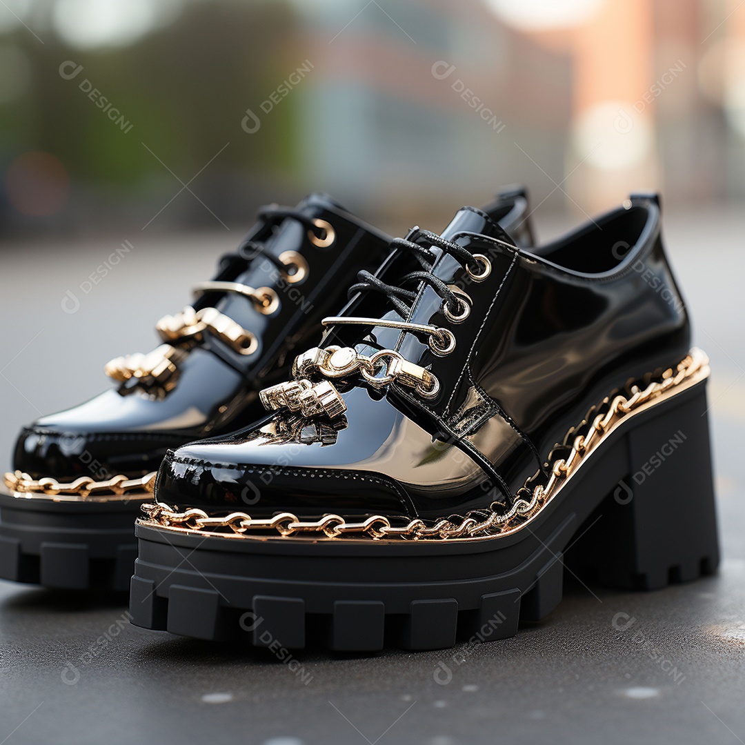 Mocassins de plataforma para mulheres com correntes