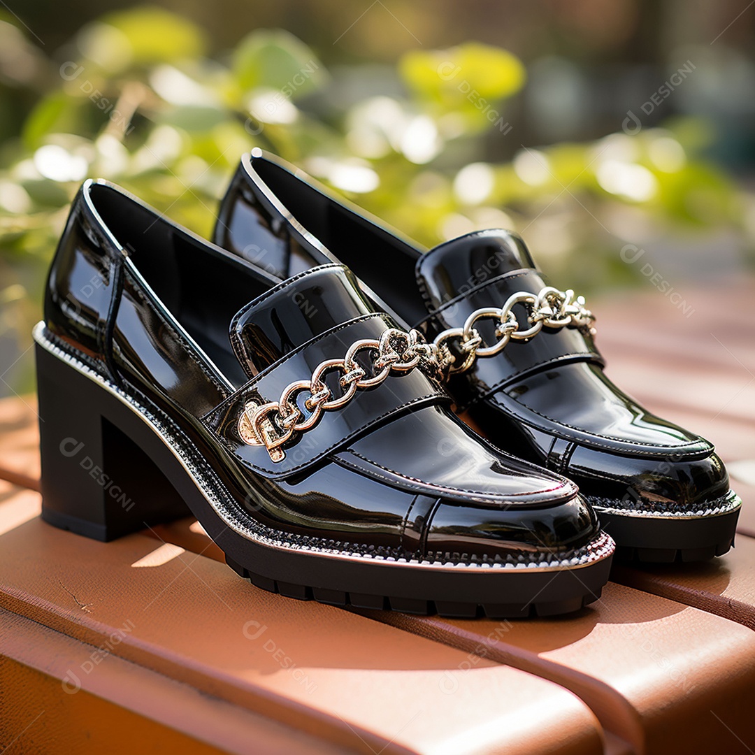 Mocassins de plataforma para mulheres com correntes