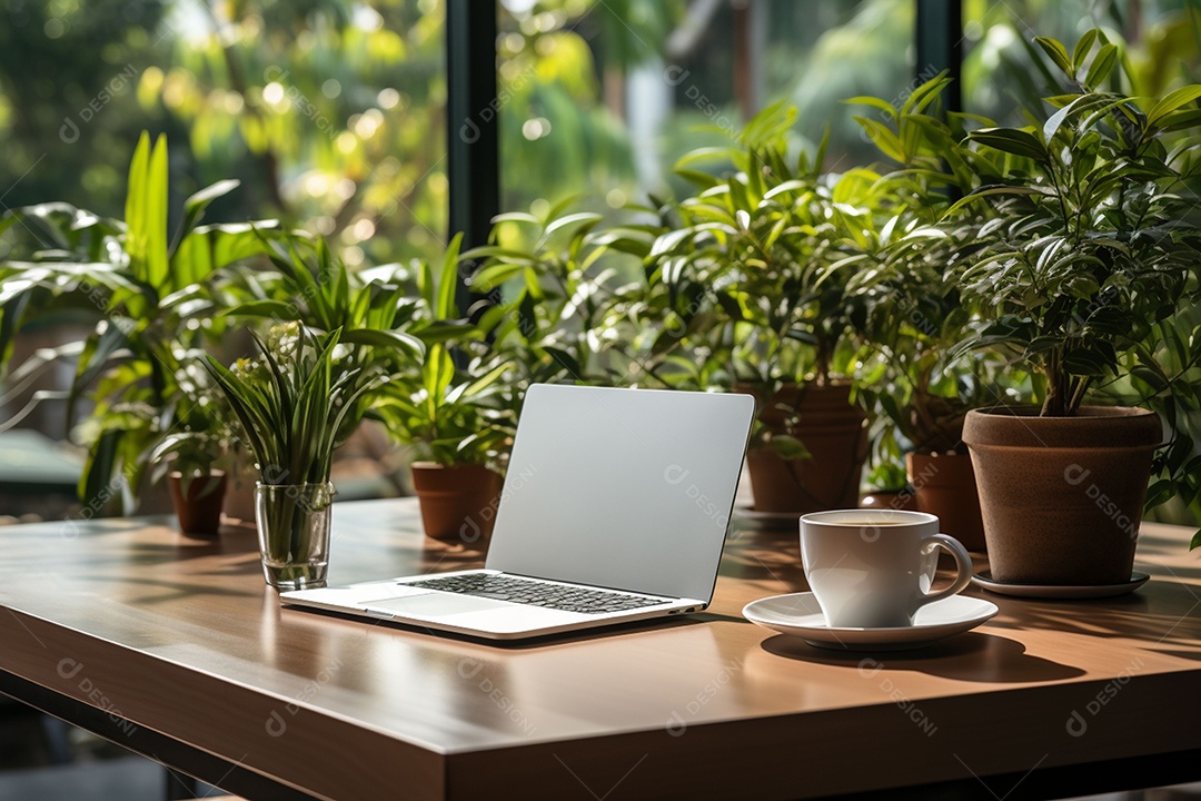 Vista superior acima da mesa de um escritório