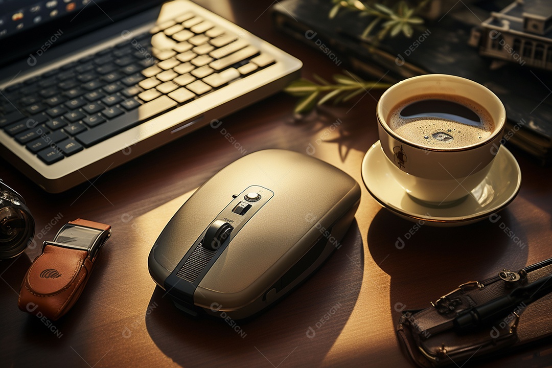 Vista superior acima da mesa de um escritório