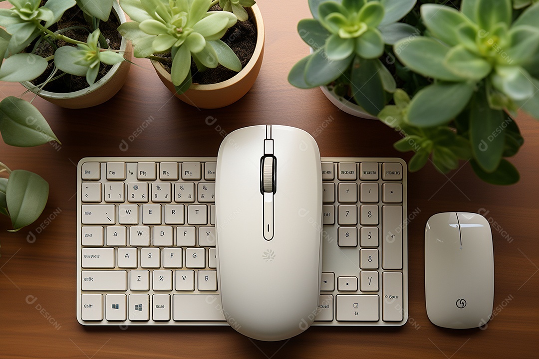 Vista superior acima da mesa de um escritório