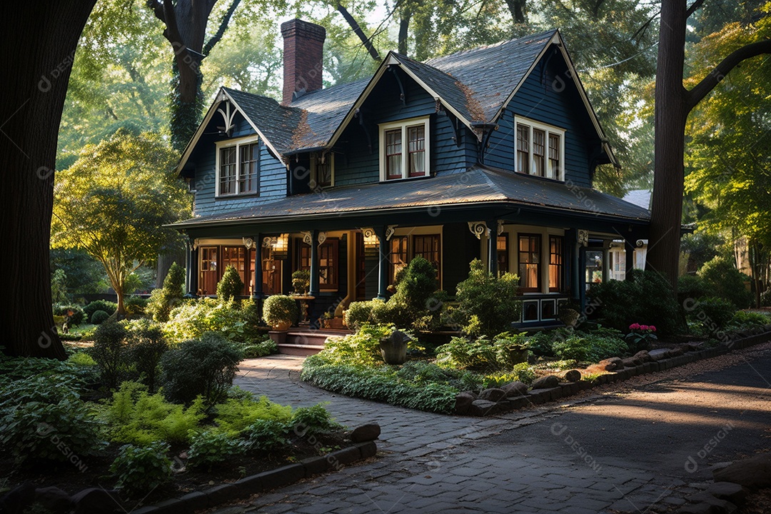 Casa americana tradicional em nova jersey