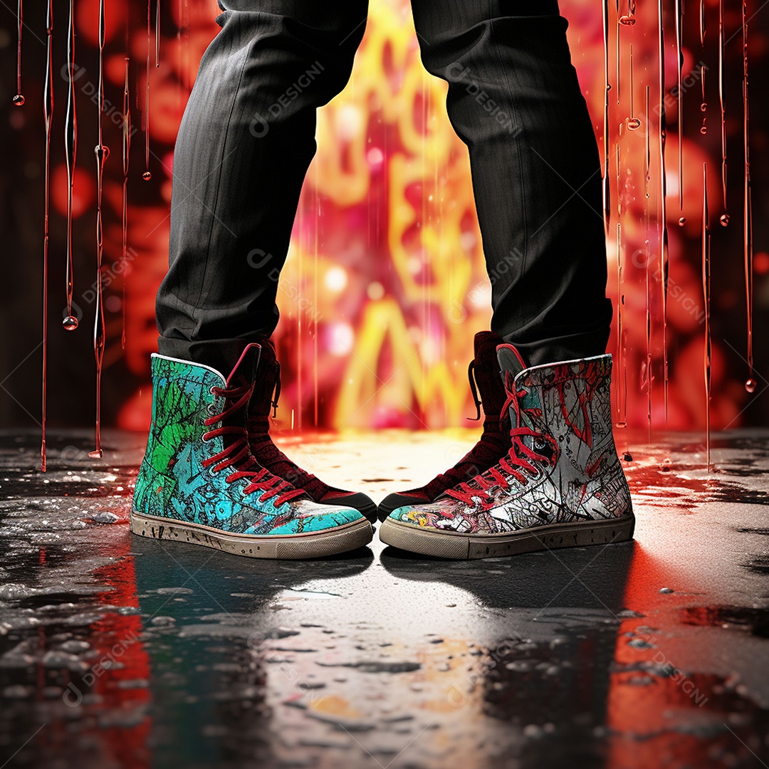 Dois pés com sapatos olhando um para o outro