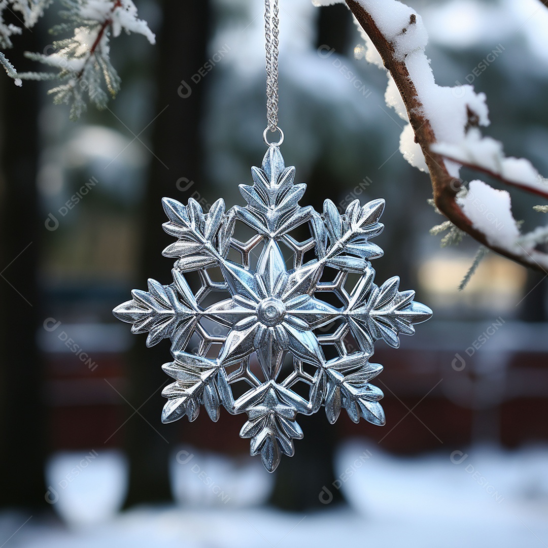 Ornamento de floco de neve brilhante