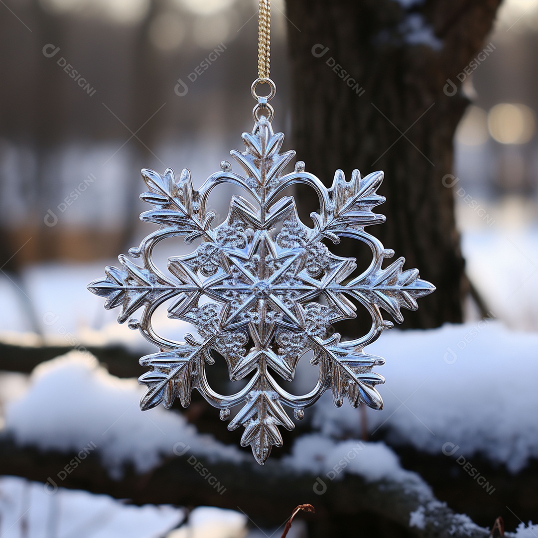Ornamento de floco de neve brilhante