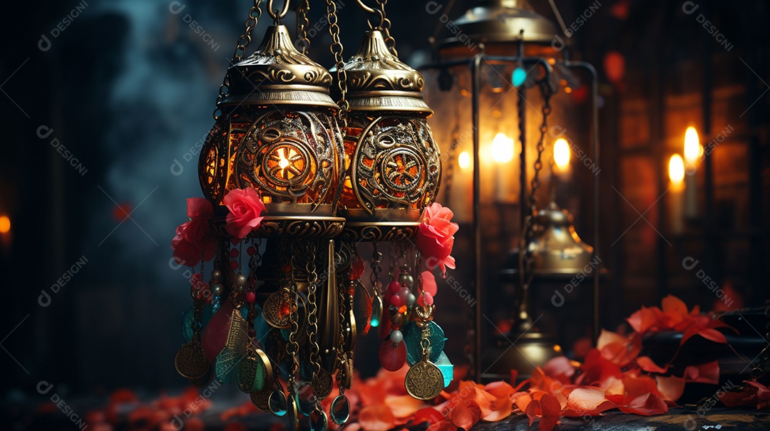 Máscara de carnaval veneziana em close-up uma linda decoração