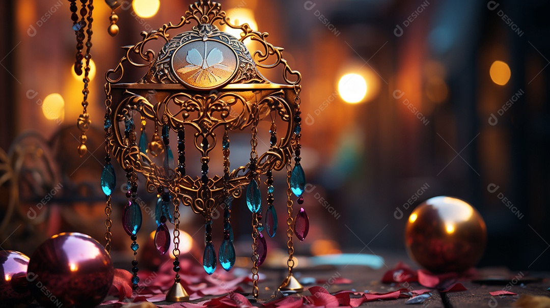 Máscara de carnaval veneziana em close-up uma linda decoração