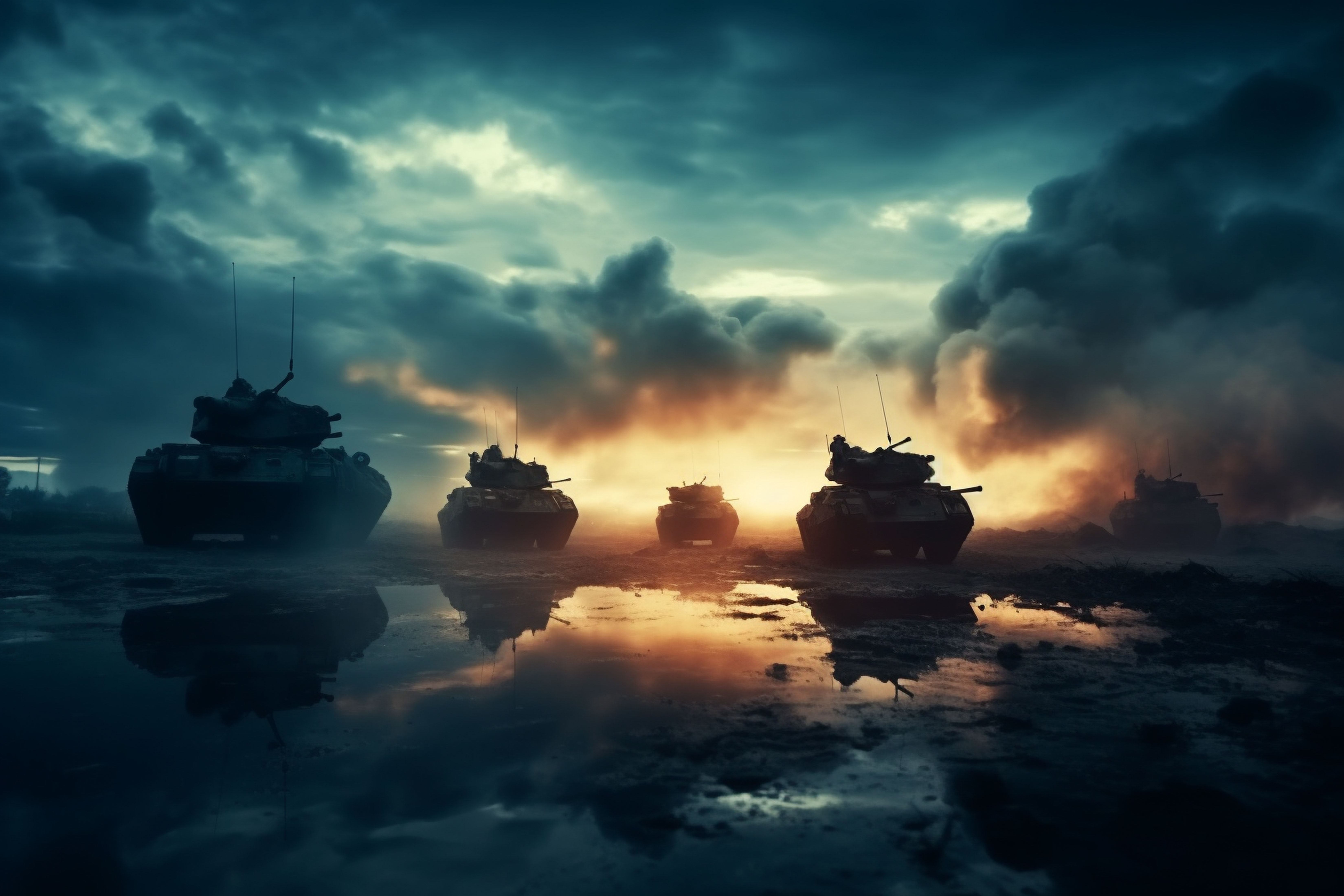 Conceito de guerra silhuetas militares cena de luta