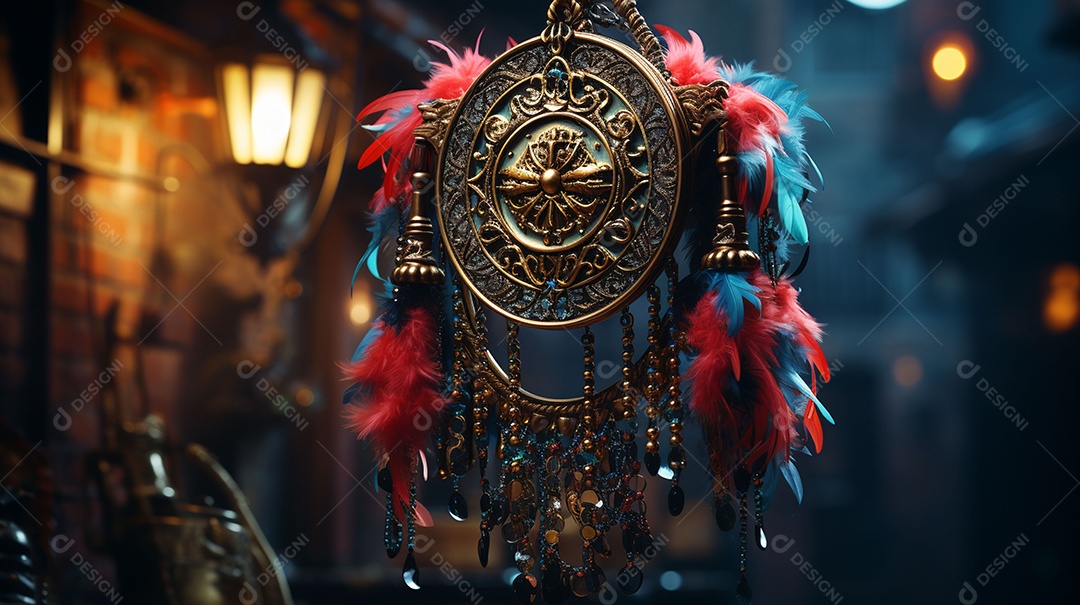 Máscara de carnaval veneziana em close-up uma linda decoração