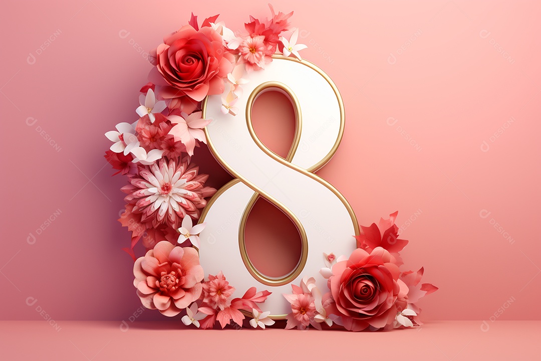 Dia Internacional das mulheres 08 de março em 3D IA