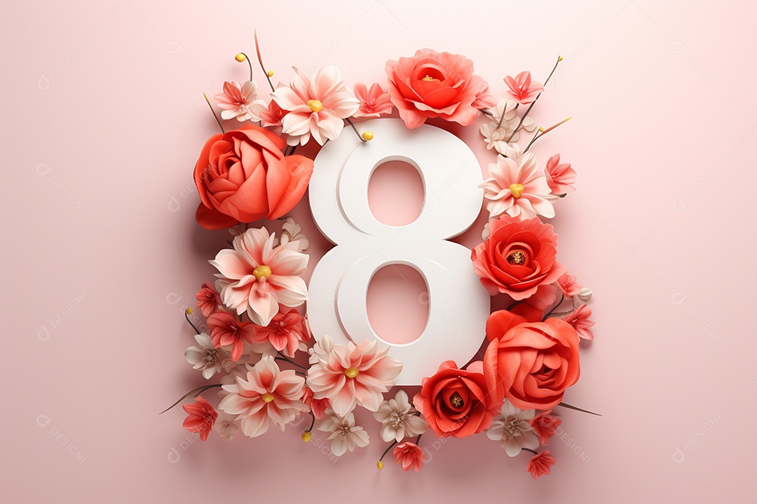 Dia Internacional das mulheres 08 de março em 3D IA