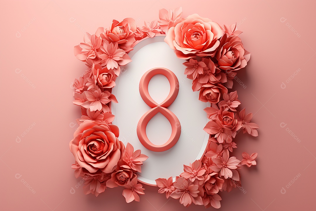 Dia Internacional das mulheres 08 de março em 3D IA