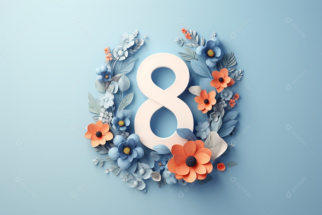 Dia Internacional das mulheres 08 de março em 3D IA