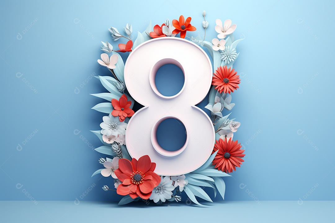 Dia Internacional das mulheres 08 de março em 3D IA