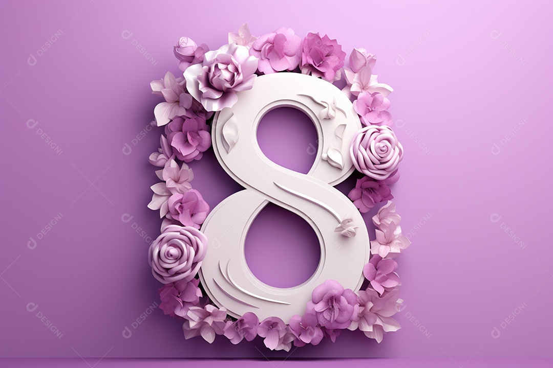 Dia Internacional das mulheres 08 de março em 3D IA