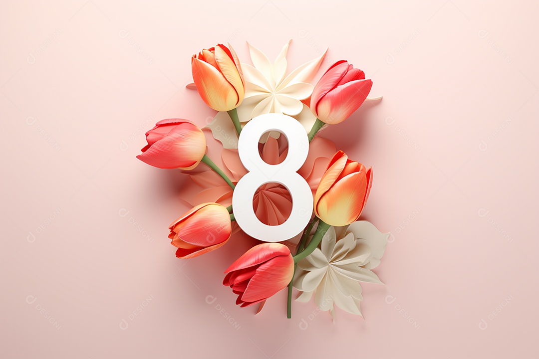 Dia Internacional das mulheres 08 de março em 3D IA